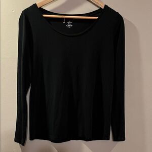 LOFT Classic Black Long Sleeve Top
